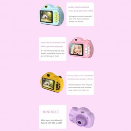 Portable Intelligent Focus Mode Large Screen Children Camera Cartoon Mini Dual Lens Digital Camera For Children Without Storage Card