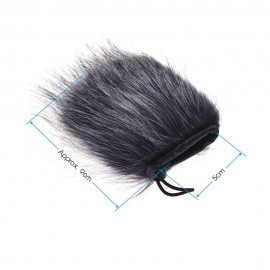 EY-M24 Furry Outdoor Microphone Windscreen Artificial Fur Muff Wind Cover 9cm*5cm (L * D) for Rode Stereo VideoMic Pro and More Grey-White